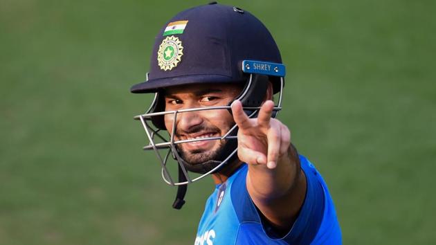 Indian cricketer Rishabh Pant during a practice session.(PTI)