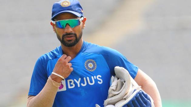 Shikhar Dhawan during a practice session. (HT Photo) Shikhar Dhawan during a practice session. (HT Photo)
