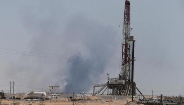 Smoke is seen following a fire at Aramco facility in the eastern city of Abqaiq, Saudi Arabia. (REUTERS) Smoke is seen following a fire at Aramco facility in the eastern city of Abqaiq, Saudi Arabia. (REUTERS)