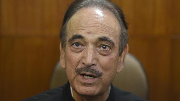 A three-judge bench of the Supreme Court on Monday allowed Congress leader and former chief minister of Jammu & Kashmir, Ghulam Nabi Azad, to travel to four districts in the region but barred him from holding any rallies or giving political speeches. (Sonu Mehta/HT PHOTO) A three-judge bench of the Supreme Court on Monday allowed Congress leader and former chief minister of Jammu & Kashmir, Ghulam Nabi Azad, to travel to four districts in the region but barred him from holding any rallies or giving political speeches. (Sonu Mehta/HT PHOTO)