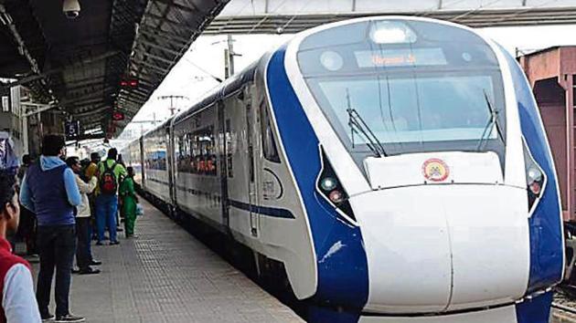 Two rakes of Vande Bharat Express are available for operations and one of them runs between Delhi and Varanasi. (HT FILE) Two rakes of Vande Bharat Express are available for operations and one of them runs between Delhi and Varanasi. (HT FILE)