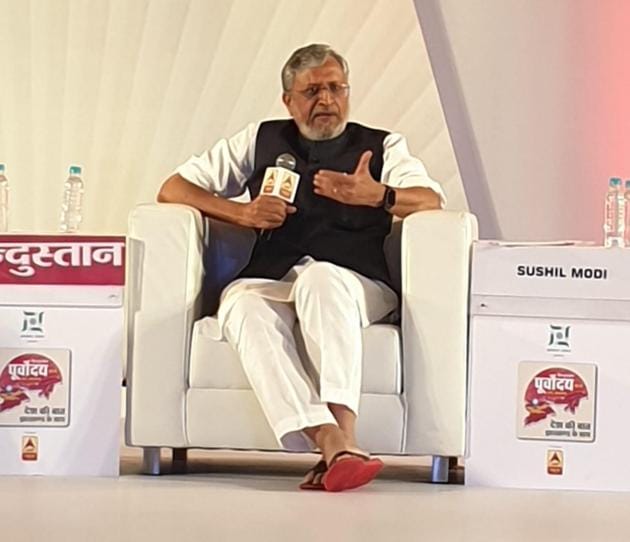 Sushil Modi was speaking at Hindustan Purvoday summit in Ranchi, Jharkhand on September 18, Wednesday(HT Photo)