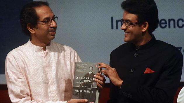 Shiv Sena Chief Uddhav Thackeray releasing Vikram Sampath’s book 'Savarkar: Echoes from a Forgotten Past' in Mumbai on Wednesday.(ANI) Shiv Sena Chief Uddhav Thackeray releasing Vikram Sampath’s book 'Savarkar: Echoes from a Forgotten Past' in Mumbai on Wednesday.(ANI)