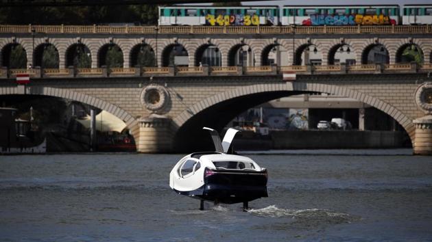 The image shows an hydrofoil boat SeaBubble on the Seine river in Paris.(AP File photo) The image shows an hydrofoil boat SeaBubble on the Seine river in Paris.(AP File photo)