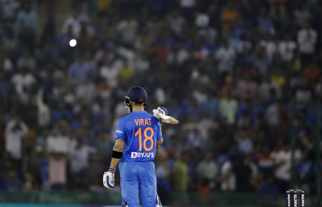 India's captain Virat Kohli bats during the second T20 international match between India and South Africa. (AP) India's captain Virat Kohli bats during the second T20 international match between India and South Africa. (AP)