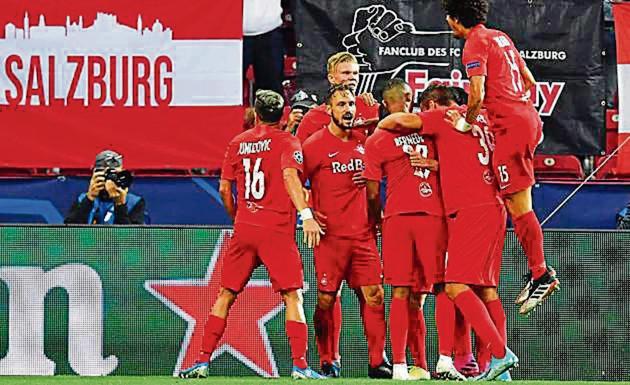 RB Salzburg’s Erling Braut Haaland (left) became the first to score a Champions League hat-trick on debut since Yacine Brahimi in 2014 (REUTERS) RB Salzburg’s Erling Braut Haaland (left) became the first to score a Champions League hat-trick on debut since Yacine Brahimi in 2014 (REUTERS)