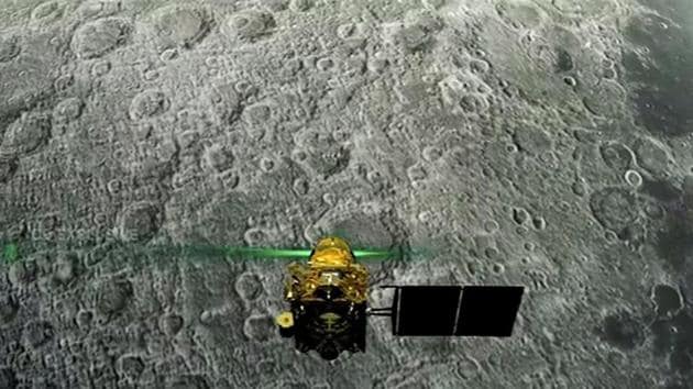 NASA’s Lunar Reconnaissance Orbiter (LRO), which has been orbiting the moon for 10 years, passed over the Vikram landing site on Tuesday.(HT FILE)