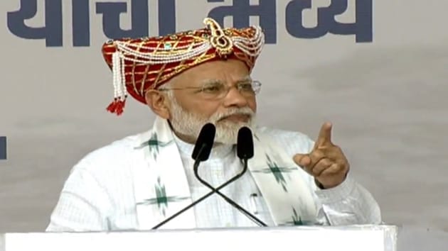 PM Modi referred to “Kashmir hamara hai” slogans at a BJP rally to underscore that now it was time for the rest of the country to rebuild a new Kashmir and embrace Kashmiris.(Photo: @BJP4India)