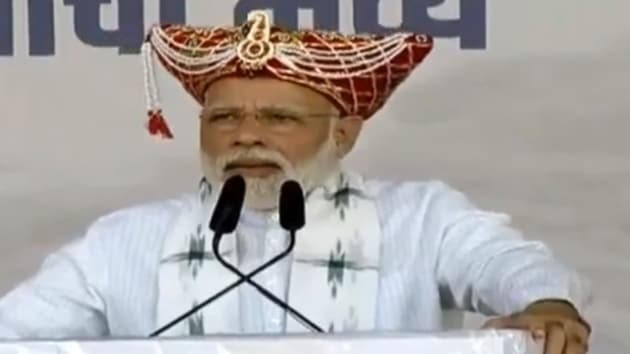 PM Modi at a public rally in Nashik, Maharashtra, September 19, 2019.(Screengrab) PM Modi at a public rally in Nashik, Maharashtra, September 19, 2019.(Screengrab)