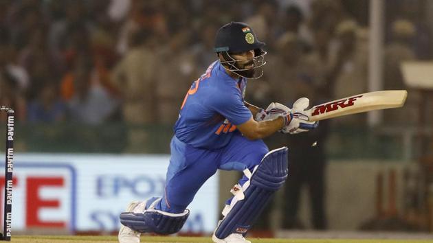 India's captain Virat Kohli plays a shot during the second T20 international match between India and South Africa, in Mohali. (AP) India's captain Virat Kohli plays a shot during the second T20 international match between India and South Africa, in Mohali. (AP)