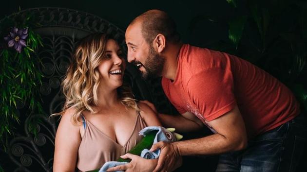 She presented it to her husband saying it’s ‘our child.’ (Instagram/Jenn Spain) She presented it to her husband saying it’s ‘our child.’ (Instagram/Jenn Spain)