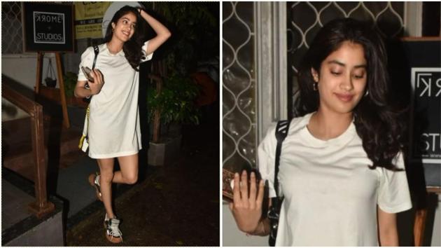 Janhvi Kapoor was spotted at a restaurant in Mumbai on Thursday.