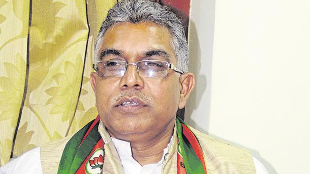 Mahua Moitra with West Bengal BJP President Dilip Ghosh at Parliament  News Photo - Getty Images