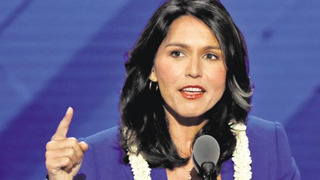Democratic presidential aspirant and the first Hindu woman in the US Congress Tulsi Gabbard. (Reuters Photo) Democratic presidential aspirant and the first Hindu woman in the US Congress Tulsi Gabbard. (Reuters Photo)