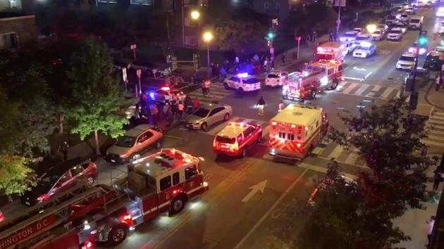 Rescue vehicles are seen following a shooting in Washington, D.C., U.S. September 19, 2019, in this picture obtained from social media.(CHRIS G COLLISON via REUTERS)
