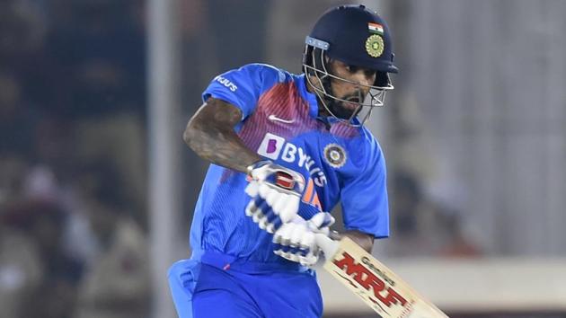 File photo of Shikhar Dhawan in action.(PTI)