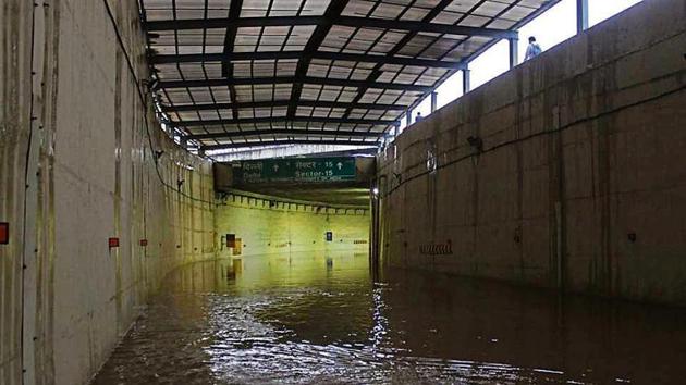 On August 14, the Rajiv Chowk underpass near Medanta Hospital was closed for five hours after heavy rain lashed the city.(Yogendra Kumar/HT file)