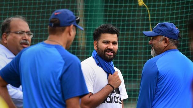 Indian cricketer Rohit Sharma during a practice session.(PTI)