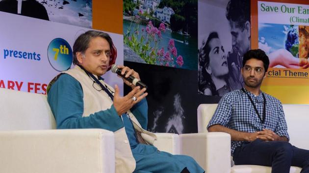 Shashi Tharoor said the country had a right to question Prime Minister Narendra Modi when he was in India but needed to show respect when he was outside, representing the country.(HT Photo)