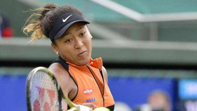 Japan's Naomi Osaka makes a forehand return to Russia's Anastasia Pavlyuchenkova. (AP) Japan's Naomi Osaka makes a forehand return to Russia's Anastasia Pavlyuchenkova. (AP)