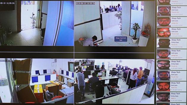 Faces of employees are displayed on a facial recognition identity system at Staqu Technologies Pvt. The government says the move is designed to help one of the world’s most understaffed police forces, which has one officer for every 724 citizens -- well below global norms. It also could be a boon for companies: TechSci Research estimates India’s facial recognition market will grow sixfold by 2024 to $4.3 billion, nearly on par with China. (Anindito Mukherjee / Bloomberg) Faces of employees are displayed on a facial recognition identity system at Staqu Technologies Pvt. The government says the move is designed to help one of the world’s most understaffed police forces, which has one officer for every 724 citizens -- well below global norms. It also could be a boon for companies: TechSci Research estimates India’s facial recognition market will grow sixfold by 2024 to $4.3 billion, nearly on par with China. (Anindito Mukherjee / Bloomberg)