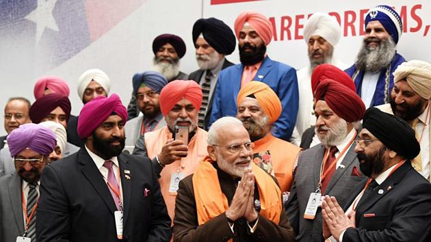 United States: Prime Minister Narendra Modi interacts with members of Sikh community in Houston on Saturday. (ANI) 