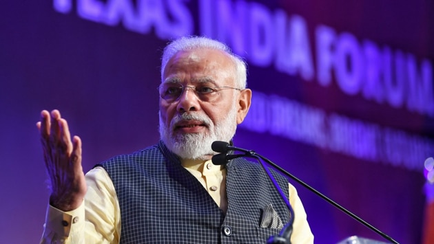 Prime Minister Narendra Modi on a week-long visit to the US where he addressed the ‘Howdy Modi’ event in Houston followed by another gathering of the Indian diaspora.(Photo Credit: PIB India / Twitter) Prime Minister Narendra Modi on a week-long visit to the US where he addressed the ‘Howdy Modi’ event in Houston followed by another gathering of the Indian diaspora.(Photo Credit: PIB India / Twitter)