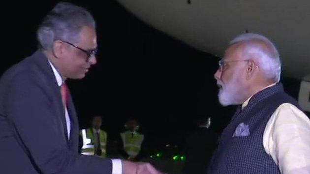 India’s Permanent Representative to the UN Ambassador Syed Akbaruddin greets PM Modi at JFK International Airport, New York. (ANI/Twitter) India’s Permanent Representative to the UN Ambassador Syed Akbaruddin greets PM Modi at JFK International Airport, New York. (ANI/Twitter)