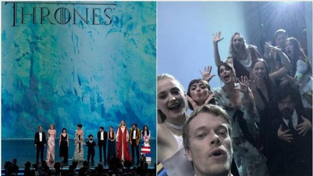 Emmys 19 Game Of Thrones Cast Gets A Standing Ovation Alfie Allen Shares The Best Selfie Ever See Pic Video Hindustan Times