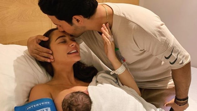 Amy Jackson and fiancé George Panayiotou have named their newborn, Andreas.