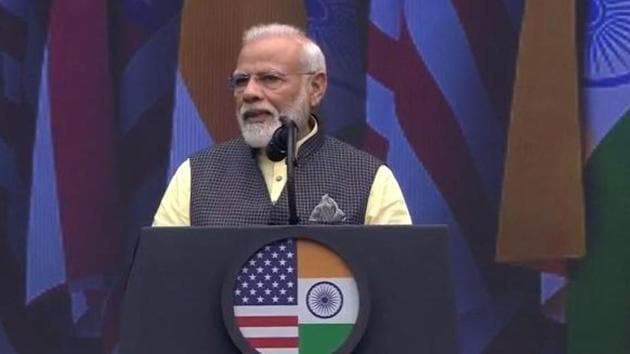 Prime Minister Narendra Modi was speaking at ‘Howdy, Modi!’—the mega event of the Indian American community held at Houston city’s NRG stadium on Sunday.(TEXAS INDIA FORUM.)