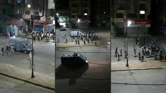 Confrontations between Egyptian security forces and protesters in Suez. The government’s foreign media accreditation body released a statement late Saturday cautioning international journalists that their reporting of events “should not be exaggerated”, without explicitly mentioning the protests. Sisi is in New York, scheduled to address the UN General Assembly next week. His office did not comment on the protests, when asked by AFP. (AFP) Confrontations between Egyptian security forces and protesters in Suez. The government’s foreign media accreditation body released a statement late Saturday cautioning international journalists that their reporting of events “should not be exaggerated”, without explicitly mentioning the protests. Sisi is in New York, scheduled to address the UN General Assembly next week. His office did not comment on the protests, when asked by AFP. (AFP)
