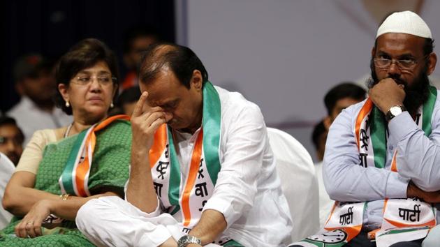 Ajit Pawar at NCP meet at Annabhau Sathe Auditorium in the city on Sunday. (HT FILE) Ajit Pawar at NCP meet at Annabhau Sathe Auditorium in the city on Sunday. (HT FILE)