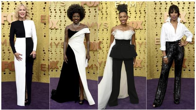Catherine O’Hara, from Schitt’s Creek, presenter Viola Davis, from How to Get Away With Murder, Melanie Liburd, from This Is Us, and presenter Kerry Washington. (AP) Catherine O’Hara, from Schitt’s Creek, presenter Viola Davis, from How to Get Away With Murder, Melanie Liburd, from This Is Us, and presenter Kerry Washington. (AP)