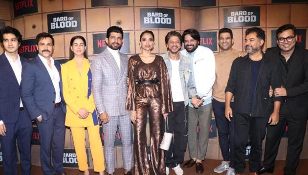 Shah Rukh Khan with the cast and crew of Bard of Blood. Shah Rukh Khan with the cast and crew of Bard of Blood.