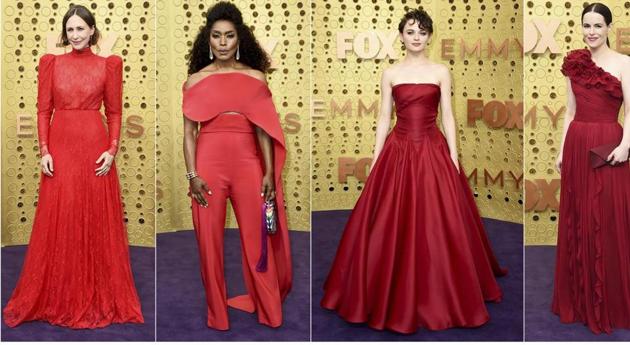 (In photo) Vera Farmiga, presenter Angela Bassett, Joey King, and Emily Hampshire. The 71st Primetime Emmy Awards, or the biggest award night of TV as they are known, at the Microsoft Theatre in Los Angeles saw a showcase of interesting upcoming trends, unique personal style and some of the most eye-grabbing looks. (AP) (In photo) Vera Farmiga, presenter Angela Bassett, Joey King, and Emily Hampshire. The 71st Primetime Emmy Awards, or the biggest award night of TV as they are known, at the Microsoft Theatre in Los Angeles saw a showcase of interesting upcoming trends, unique personal style and some of the most eye-grabbing looks. (AP)