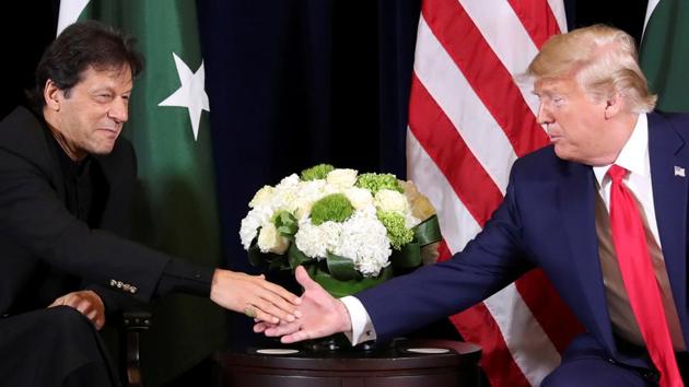 U.S. President Donald Trump greets Pakistan's Prime Minister Imran Khan during a bilateral meeting on the sidelines of the annual United Nations General Assembly in New York City, New York, U.S. (REUTERS) U.S. President Donald Trump greets Pakistan's Prime Minister Imran Khan during a bilateral meeting on the sidelines of the annual United Nations General Assembly in New York City, New York, U.S. (REUTERS)