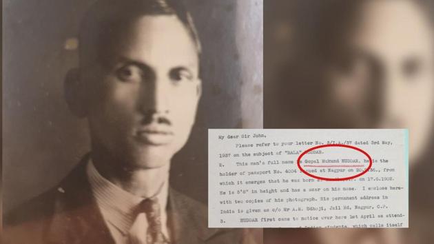 The de-classifed intelligence file includes the attached photo of Gopal Mukund Huddar and one of the documents on him. (HT Photo) The de-classifed intelligence file includes the attached photo of Gopal Mukund Huddar and one of the documents on him. (HT Photo)