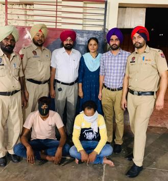 Accused in police custody in Rajpura on Wednesday.(HT PHOTO)