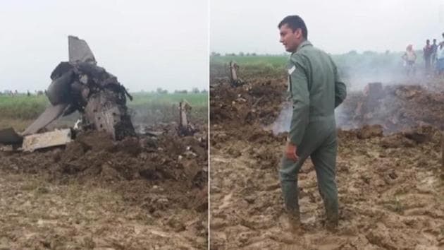 The crash took place at about 10.20 am near Aroli village of the district. (HT Photo) The crash took place at about 10.20 am near Aroli village of the district. (HT Photo)