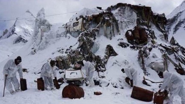 The Siachen Glacier at the height of around 20,000 ft in the Karakorum range is known as the highest militarised zone in the world where the soldiers have to battle frostbite and high winds.(ANI Photo)
