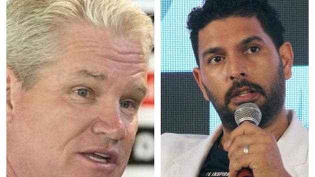 Dean Jones (L) and Yuvraj Singh (R) have different opinions about Rishabh Pant(HT Collage)