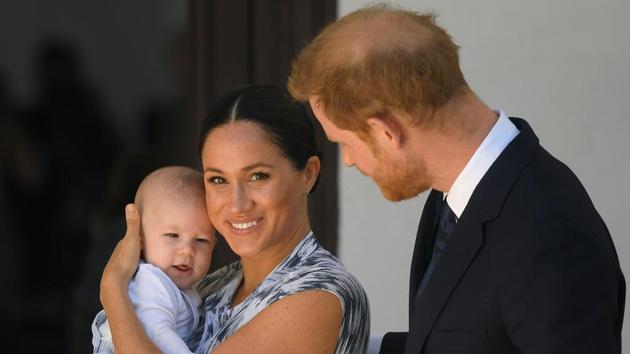 Meghan Markle, Duchess of Sussex, holding Archie at the Desmond & Leah Tutu Legacy Foundation in Cape Town, South Africa. (REUTERS) Meghan Markle, Duchess of Sussex, holding Archie at the Desmond & Leah Tutu Legacy Foundation in Cape Town, South Africa. (REUTERS)