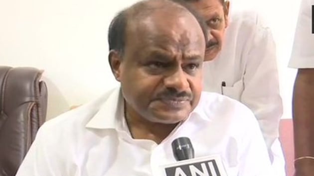 HD Kumaraswamy, who was at the JD(S) headquarters finalising candidates when the news broke, told the press that this was unprecedented. (ANI photo) HD Kumaraswamy, who was at the JD(S) headquarters finalising candidates when the news broke, told the press that this was unprecedented. (ANI photo)