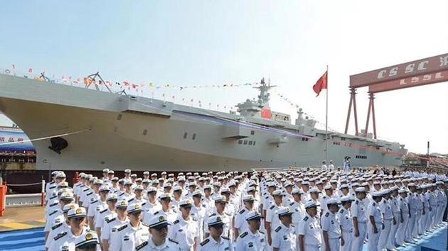 Reports said the new warship has an estimated displacement of 40,000 tonnes and a length of 250 metres.(Chinese Defence Ministry)