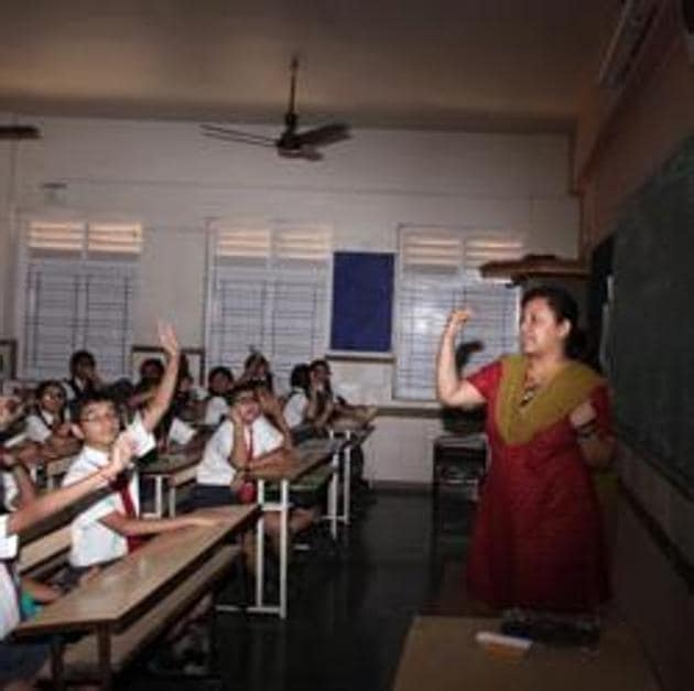 The DM and SP Unnao MP Verma were on their way back to Unnao when they dropped by at the higher secondary school in Chaura. He met two teachers and asked them some questions to which they failed to reply.(HT FILE PHOTO.)