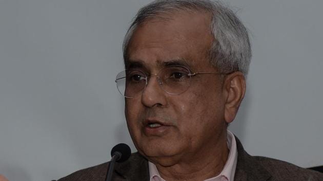 Niti Aayog vice-chairman Rajiv Kumar made these remarks while he was addressing a gathering of economists, academicians, students at the eighth foundation lecture of Pune International Centre (PIC) at Yashada Auditorium on Wednesday.(Milind Saurkar/HT Photo)