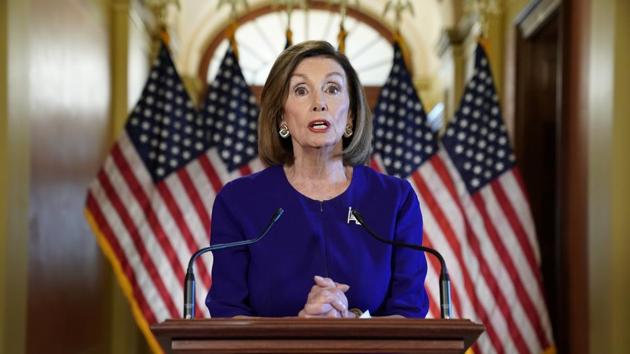 House Speaker Nancy Pelosi (D-CA) announces the House of Representatives will launch a formal inquiry into the impeachment of US President Donald Trump following a closed House Democratic caucus meeting at the US Capitol in Washington, US. (Kevin Lamarque / REUTERS) House Speaker Nancy Pelosi (D-CA) announces the House of Representatives will launch a formal inquiry into the impeachment of US President Donald Trump following a closed House Democratic caucus meeting at the US Capitol in Washington, US. (Kevin Lamarque / REUTERS)