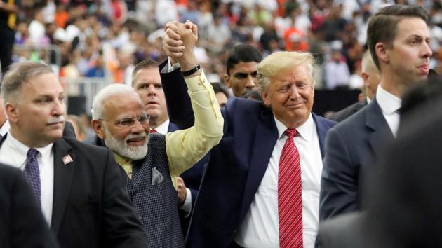 US President Donald Trump participates in the "Howdy Modi" event with Prime Minister Narendra Modi in Houston, Texas, US. (Jonathan Ernst / REUTERS) US President Donald Trump participates in the "Howdy Modi" event with Prime Minister Narendra Modi in Houston, Texas, US. (Jonathan Ernst / REUTERS)