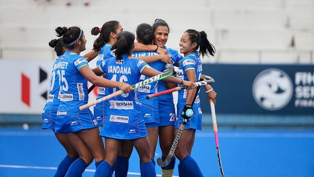 File photo of Indian women's hockey team.(PTI)